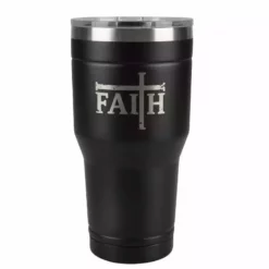 Lincoln Outfitters "Faith" 30 oz. Religious Tumbler, Black - 89-634-0204 - Tumblers