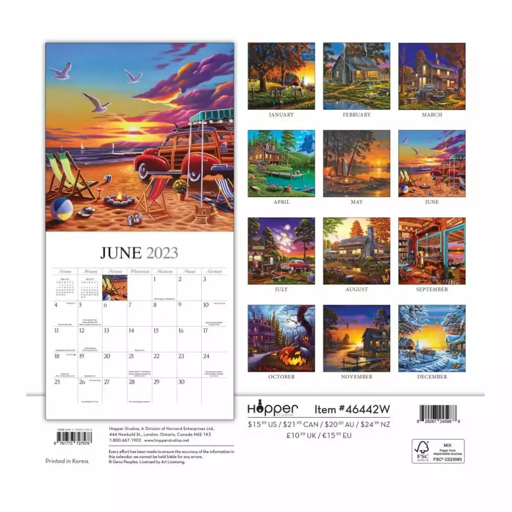 Brown Trout Vintage Country 2023 Square Hopper Calendar - Calendars 4 Brown Trout Vintage Country 2023 Square Hopper Calendar - Calendars - Image 2