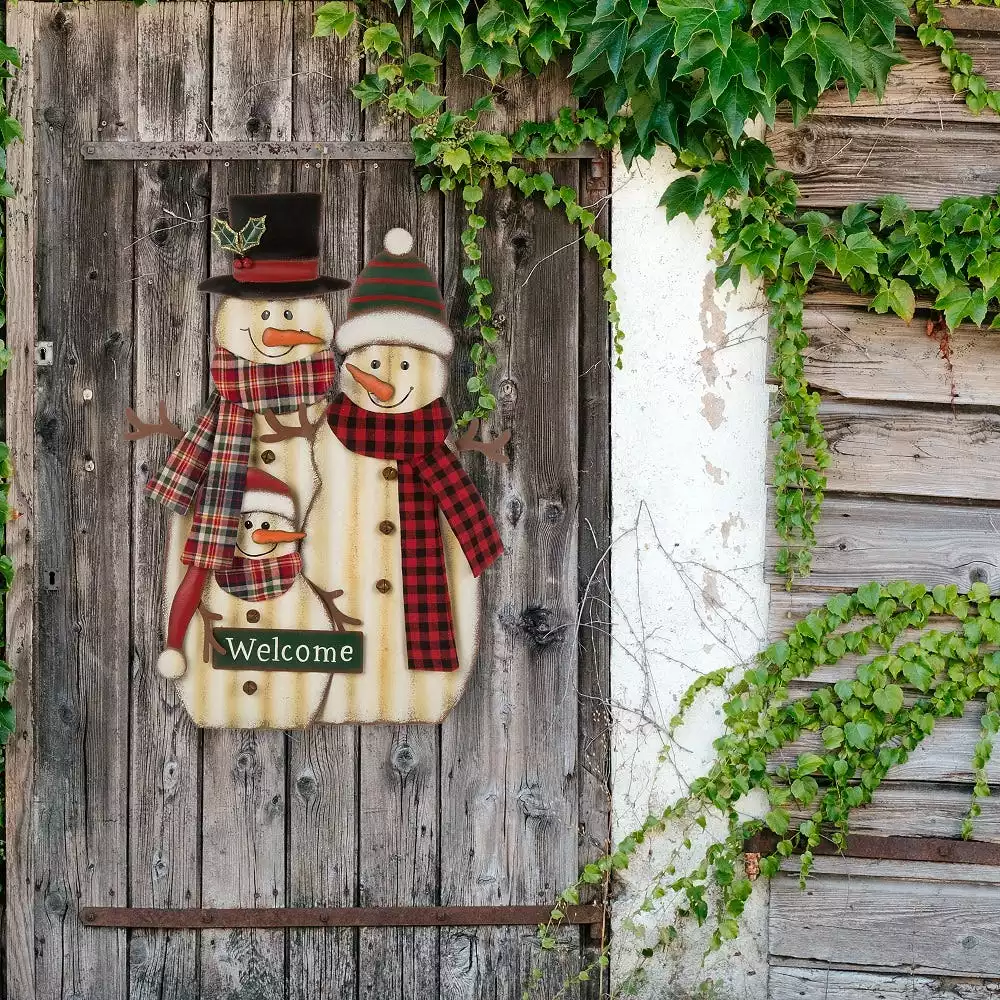 Glitzhome Metal Christmas Snowman Family Yard Stake - 1103202624 - Yard Decor 6 Glitzhome Metal Christmas Snowman Family Yard Stake - 1103202624 - Yard Decor - Image 4