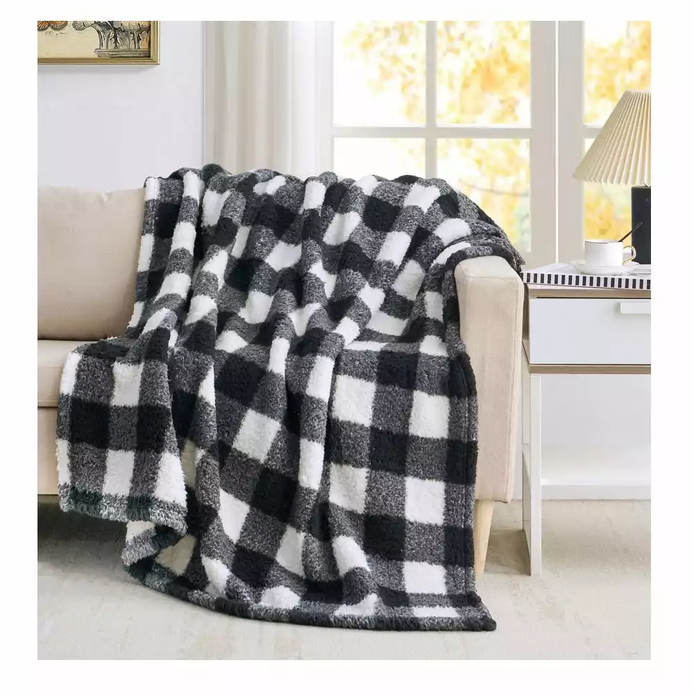 Lincoln Outfitters Black White Buffalo Check Sherpa 50 x 60 Throw - RK-SHERP-CLBF - Blankets & Bedspreads 4 Lincoln Outfitters Black White Buffalo Check Sherpa 50 x 60 Throw - RK-SHERP-CLBF - Blankets & Bedspreads - Image 2