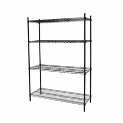 NATI Steel Core Black Wire 54Inch 4shelf Shelving Unit - 42850 - Shelves & Organization