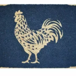 Avera Blue Rooster Doormat 17 x 29 - Rugs