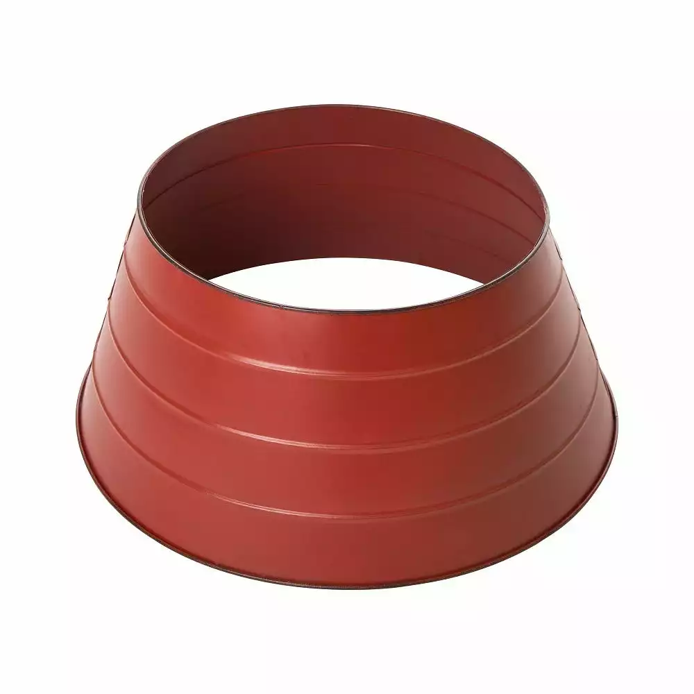 Glitzhome Painted Red Metal Tree Collar - 1103202877 - Christmas Decor 4 Glitzhome Painted Red Metal Tree Collar - 1103202877 - Christmas Decor - Image 2