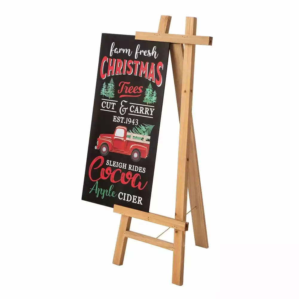Glitzhome 13" x 32" Duble Sided Wooden Easel Porch Sign, with 2 Changable Sided Sign Board(Fall & Christmas) - 2010100005 - Christmas Decor 17 Glitzhome 13" x 32" Duble Sided Wooden Easel Porch Sign, with 2 Changable Sided Sign Board(Fall & Christmas) - 2010100005 - Christmas Decor - Image 15