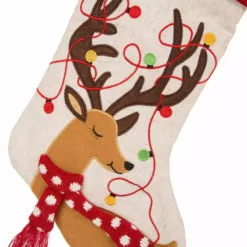 Glitzhome LED Reindeer Embroidered Linen Christmas Stocking - 1113203055 - Christmas Stockings -Hearth & Home Store 22652b6807835e7ae082570143f6fffe2284da43 93430125 3