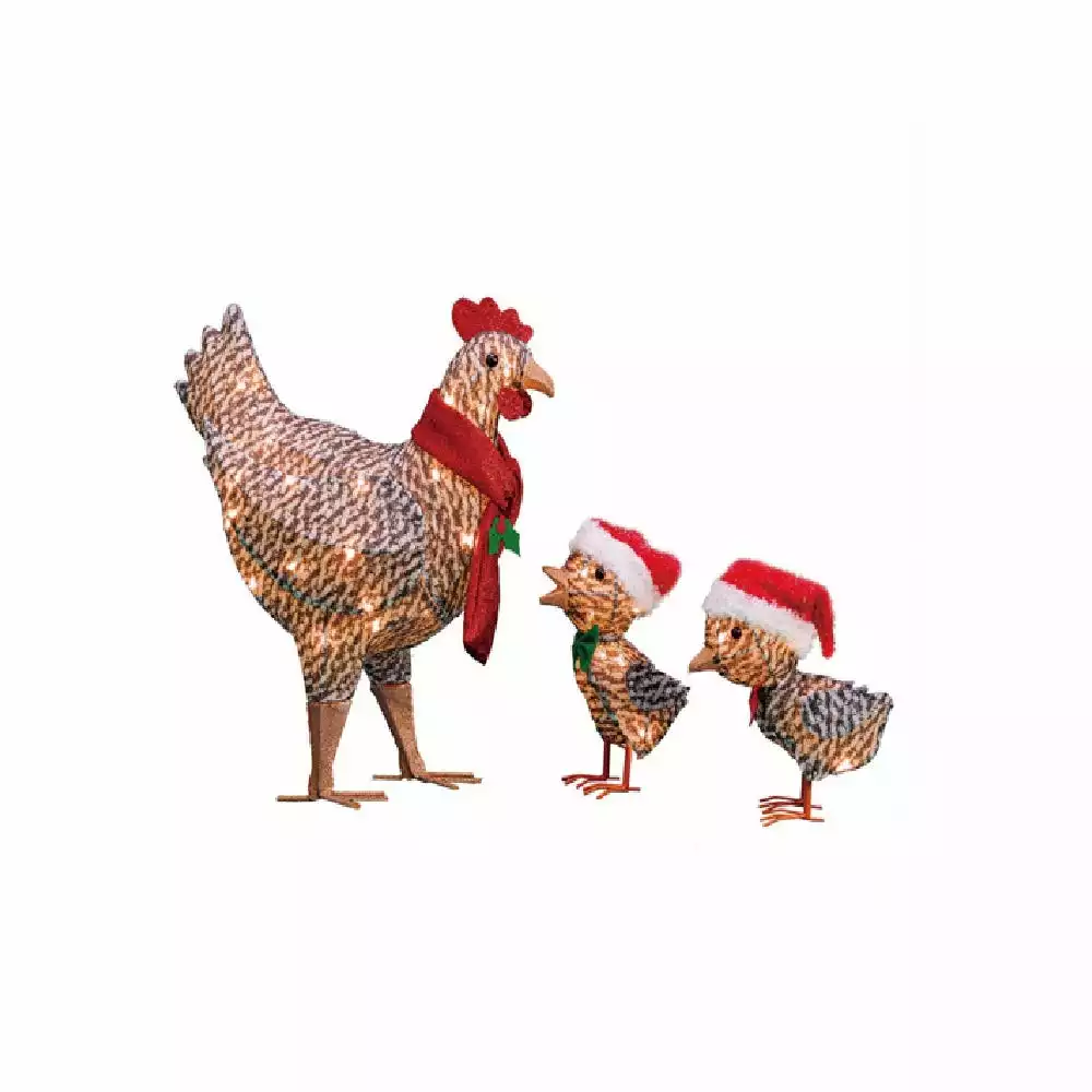 Four Seasons Light-Up Chicken Family Holiday Decoration - 21DH1027 - Christmas Decor 5 Four Seasons Light-Up Chicken Family Holiday Decoration - 21DH1027 - Christmas Decor - Image 3