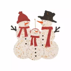 Glitzhome Rusty Metal Snowman Family Yard Stake - 1103203440 - Yard Decor