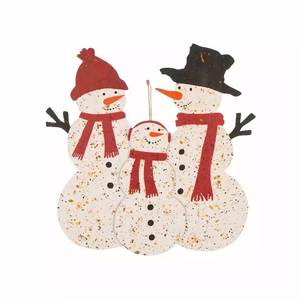 Glitzhome Rusty Metal Snowman Family Yard Stake - 1103203440 - Yard Decor 3 Glitzhome Rusty Metal Snowman Family Yard Stake - 1103203440 - Yard Decor