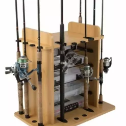 Rush Creek Creations 14 Fishing Rod Storage Rack with Four Bait Bin Storage 382002 - Storage Furniture -Hearth & Home Store 2 7 346