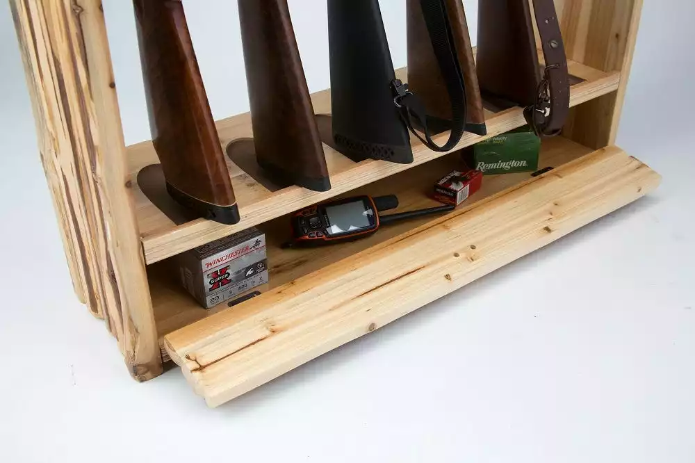 Rush Creek Creations 6 Gun Rack with Storage 370037 - Storage Furniture 6 Rush Creek Creations 6 Gun Rack with Storage 370037 - Storage Furniture - Image 4