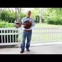 Rush Creek Creations 24 Fishing Rod Round Wood Storage Rack Dark Stain 383002 - Storage Furniture