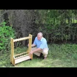 Rush Creek Creations 16 Fishing Rod Rolling Storage Rack 370026 - Storage Furniture