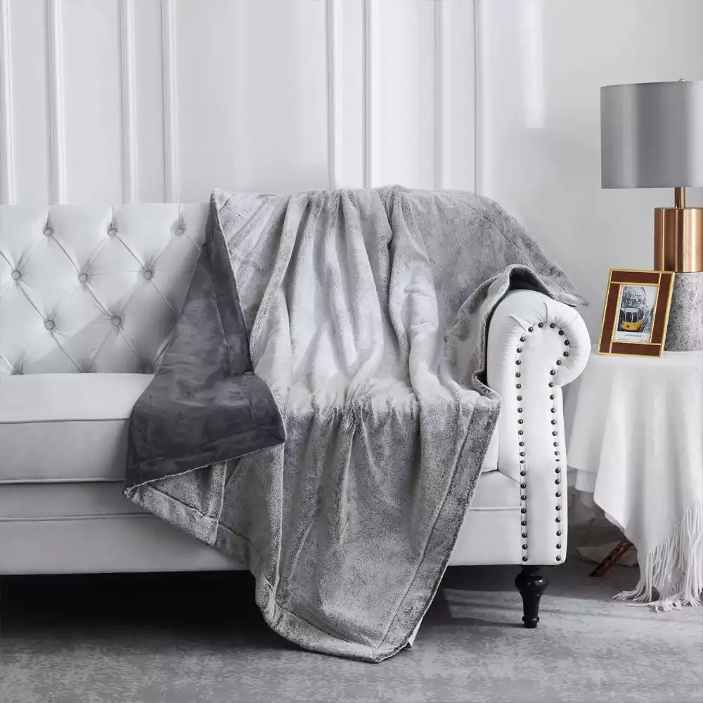 Lavina Home Chic Silky Soft Faux Throw Blanket, Rabbit & Mink - RK-RABMNK-TH - Blankets & Bedspreads 7 Lavina Home Chic Silky Soft Faux Throw Blanket, Rabbit & Mink - RK-RABMNK-TH - Blankets & Bedspreads - Image 5