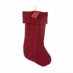Various Brands Red Knit Stocking JK79639RK - Décor