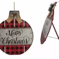 Various Brands Wood Metal Plaid Ornament Sign JK37680 - Décor