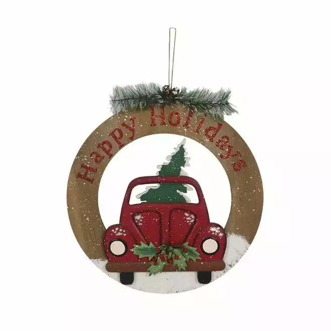 Various Brands Wooden Truck Wreath Wall Décor JK34494RK 4 Various Brands Wooden Truck Wreath Wall Décor JK34494RK - Image 2