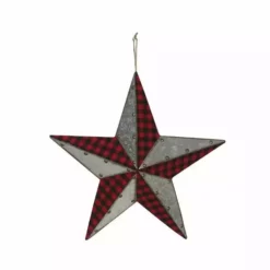 Various Brands Small Galvanized and Plaid Star JK34409RK - Décor