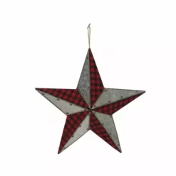 Various Brands Larege Galvanized and Plaid Star JK34464RK - Décor