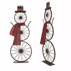 Various Brands Standing Bicycle Wheel Snowman JK37315RK - Décor