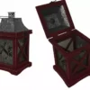 Various Brands Small Red Wood Lantern with Snow Flake Cutout JK38529ARK - Décor -Hearth & Home Store 323971803520 323971803520 image 3239718035