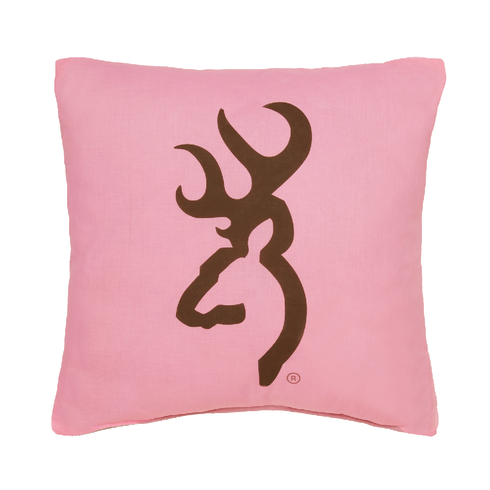 Kimlor Browning Buckmark Logo Pink Square Pillow - Bedding 3 Kimlor Browning Buckmark Logo Pink Square Pillow - Bedding