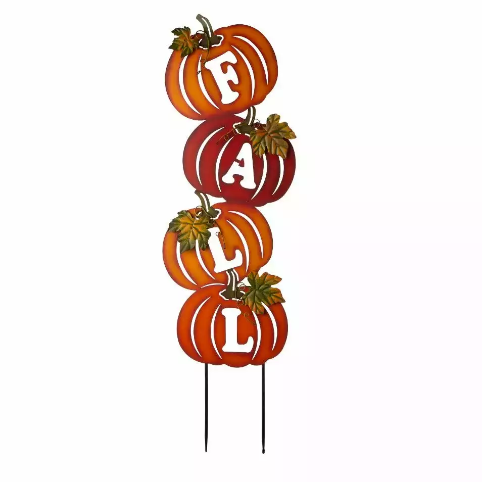 Various Brands Metal Pumpkin Fall Cutout Yd Stake JK83804 - Yard Decor 3 Various Brands Metal Pumpkin Fall Cutout Yd Stake JK83804 - Yard Decor