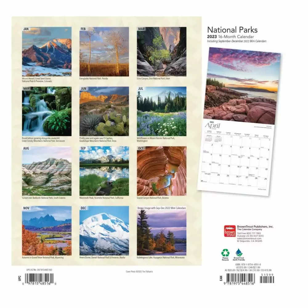 Brown Trout National Parks 2023 Square Foil Calendar - Calendars 4 Brown Trout National Parks 2023 Square Foil Calendar - Calendars - Image 2