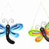 Alpine Assorted Solar Metal Dragonfly Wall Decor QZM144ABB-301
