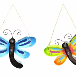 Alpine Assorted Solar Metal Dragonfly Wall Decor QZM144ABB-301