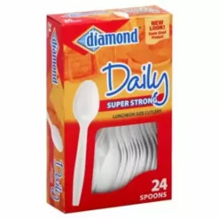 Diamond Plastic Spoons 24 Count 4142600044 - Dining & Entertainment