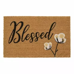 Avera Products Blessed Cotton Bloom Coir Mat, 17" x 29" - ADR016 - Décor