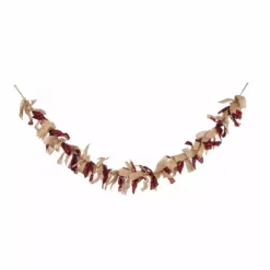 Glitzhome Red and Black Plaid Fabric Linen Garland - 1117203326 - Holiday Garland