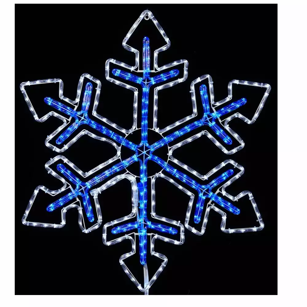 Four Seasons 36" Blue and White LED Snowflake Hanging Christmas Light Decoration with Multi Light Effects - YF20173604 - Christmas Decor 5 Four Seasons 36" Blue and White LED Snowflake Hanging Christmas Light Decoration with Multi Light Effects - YF20173604 - Christmas Decor - Image 3