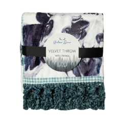 URBAN DEER Silly Farm velvet 50 x 60 throw with Fringe - RK-VELFR-SILY - Blankets & Bedspreads