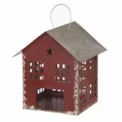 Various Brands Metal Distressed Red House - JK77614RK - Décor