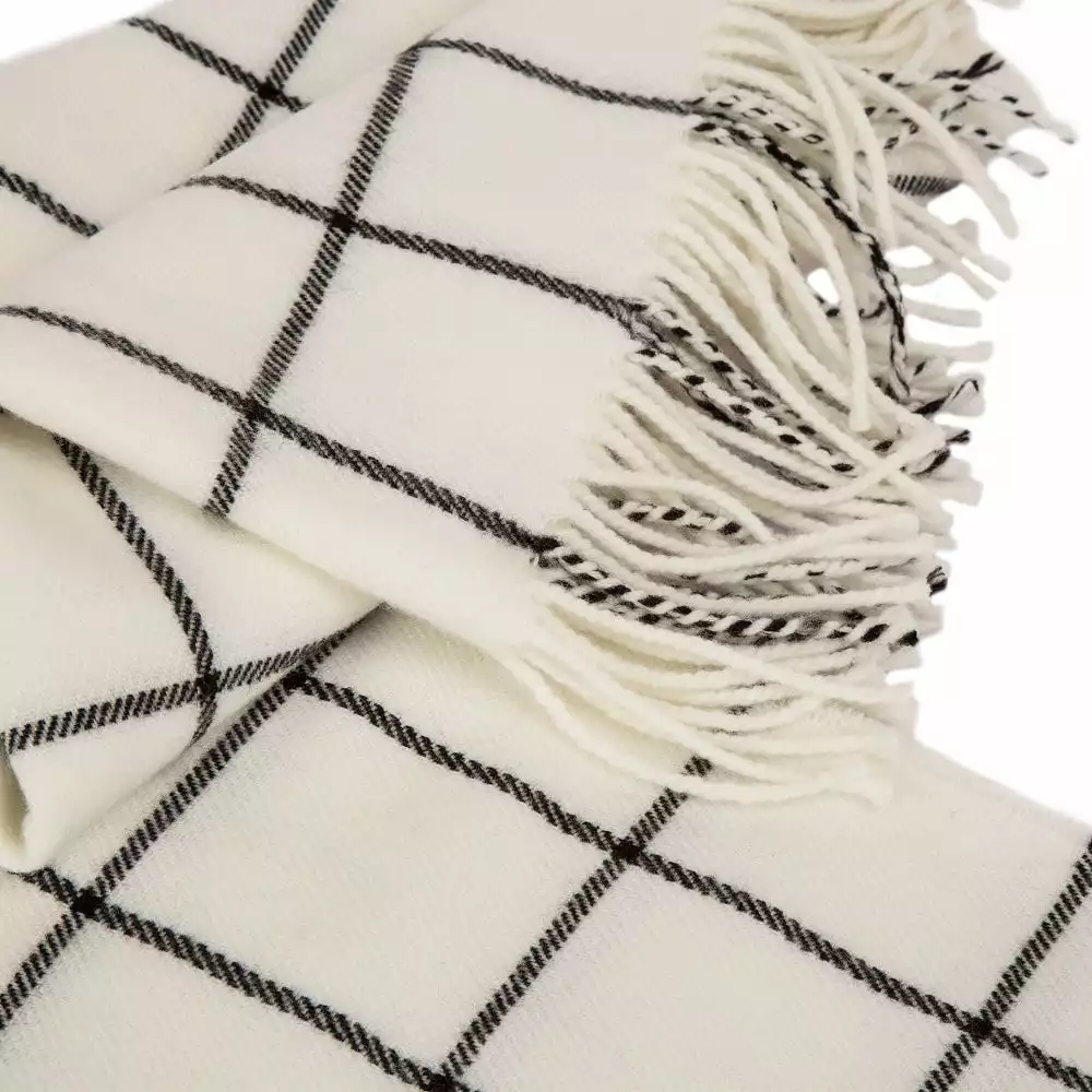 Glitzhome 400G Acrylic White Black Plaid Woven Throw Blanket - 1518203175 - Holiday Throw Blankets 4 Glitzhome 400G Acrylic White Black Plaid Woven Throw Blanket - 1518203175 - Holiday Throw Blankets - Image 2