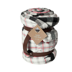 Trail Creek Deer on Plaids Quilted velvet Reversible to velvet 50 x 60 throw - RK-QVEL-DEER - Blankets & Bedspreads