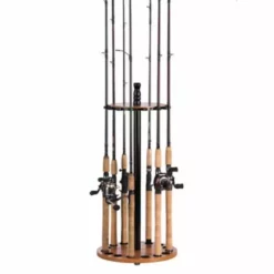 Organized Fishing 15 Capacity Round Floor Rod Rack Oak OVRFR015 - Storage Furniture