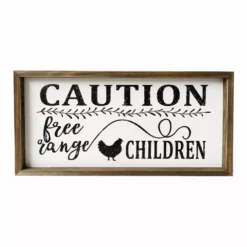 Backyard Expressions "Free Range Children" 20" x 10" Wooden Frame Sign - 910508 - Wall Decor
