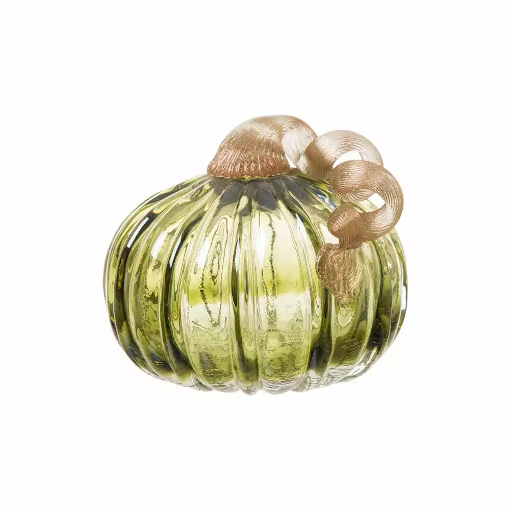 Glitzhome 4.72 Inch Green Crackle Glass Short Pumpkin - 1209001415 - Centerpieces 3 Glitzhome 4.72 Inch Green Crackle Glass Short Pumpkin - 1209001415 - Centerpieces