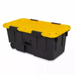 Tough Box 20 Gallon Footlocker with Lid - 20GTBXBLKYW - Baskets & Bins