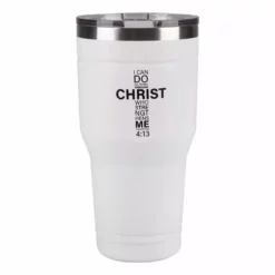 Lincoln Outfitters "All Things Through Christ" 30 oz. Religious Tumbler, White - 89-645-0204 - Tumblers
