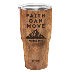 Kerusso Dual Wall Stainless Steel Faith Can Move Mug - Wood Grain, 30 oz. - MUGS221 - Tumblers
