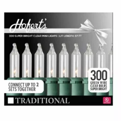 J. Hofert Company Hofer 300 Bulb Mini Light Green Wire Clear Lights - 2699-02SL - Christmas Decor