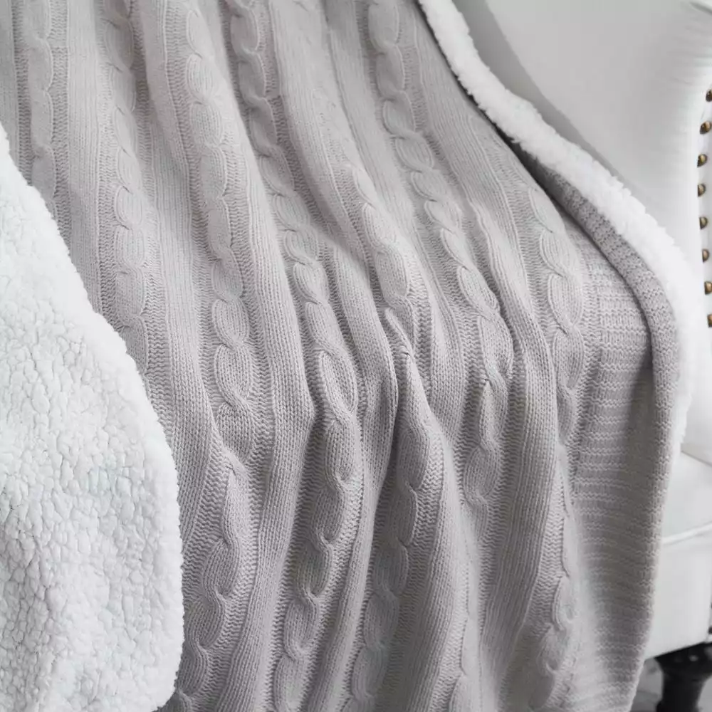 Lavina Home Cozy Cable Knit Reversible Throw Blanket - RK-CABSH-TH - Blankets & Bedspreads 5 Lavina Home Cozy Cable Knit Reversible Throw Blanket - RK-CABSH-TH - Blankets & Bedspreads - Image 3