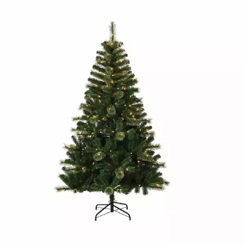 Four Seasons 6.5' Pre-Lit Cashmere/ PVC Mixed Pine Tree with 200 Clear Lights - 15-296-T65CL-A - Christmas Decor 3 Four Seasons 6.5' Pre-Lit Cashmere/ PVC Mixed Pine Tree with 200 Clear Lights - 15-296-T65CL-A - Christmas Decor