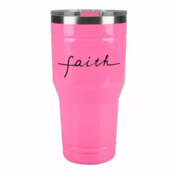 Lincoln Outfitters "Faith" 30 oz. Religious Tumbler, Pink - 89-636-0204 - Tumblers