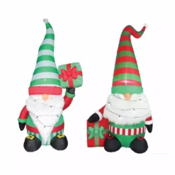Four Seasons 7' Christmas Inflatable Gnome with Light String, Assorted Styles - MY20CS701A4 - Christmas Decor