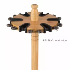 Rush Creek Creations 24 Fishing Rod Round Wood Storage Rack Light Stain 383001 - Storage Furniture -Hearth & Home Store 5 6 29