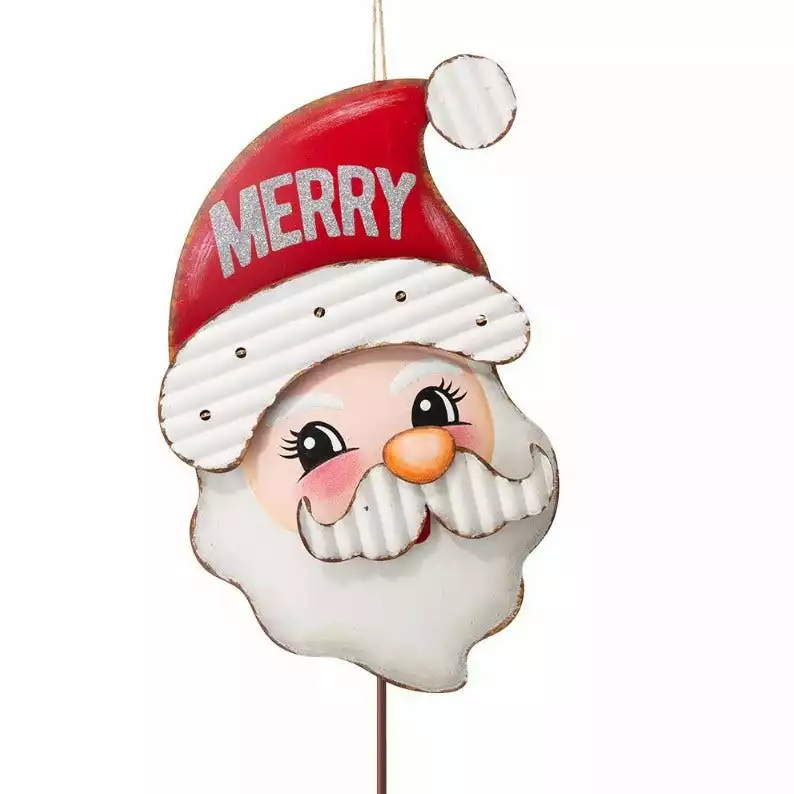 Various Brands 40" Metal Lighted Santa Yard Stake - JKC01602-A - Porch Seasonal Decor 4 Various Brands 40" Metal Lighted Santa Yard Stake - JKC01602-A - Porch Seasonal Decor - Image 2